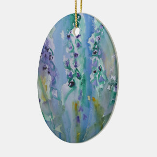 © P Wherrell Stylish trendy impressionist bluebell Ceramic Ornament