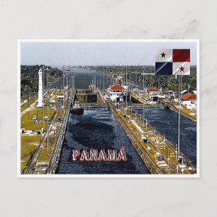 PA0003 America - Panama - Canal Locks - panoramic Postcard