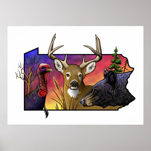 PA Big Game Animals Poster (Front)