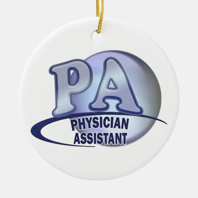 PA BLUE LOGO PHYSICIAN ASSISTANT CERAMIC ORNAMENT (Front)