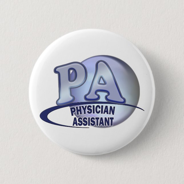 PA BLUE LOGO PHYSICIAN ASSISTANT PINBACK BUTTON (Front)
