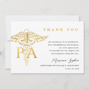 PA Caduceus Graduation Thank You Card