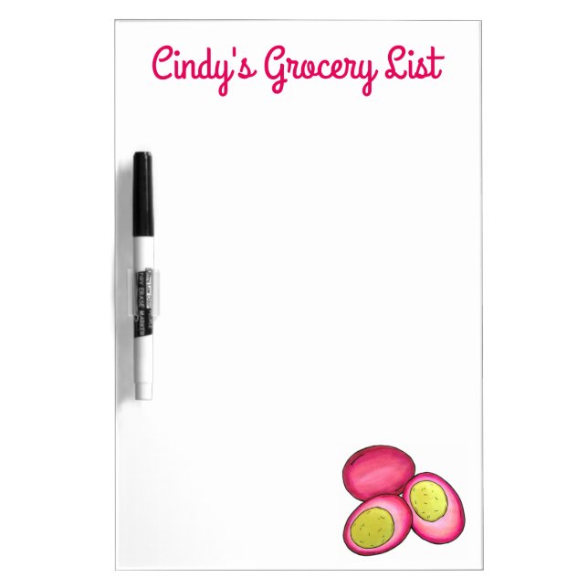 PA Dutch Food Pickled Hard Boiled Red Beet Eggs Dry Erase Board (Front)