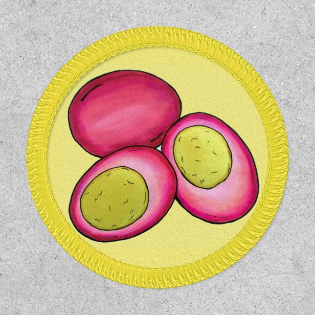 PA Dutch Food Pickled Hard Boiled Red Beet Eggs Patch (Front)