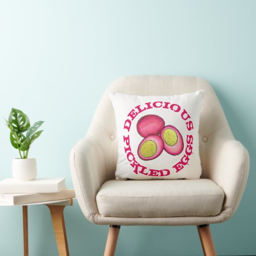 PA Dutch Food Pickled Hard Boiled Red Beet Eggs Throw Pillow