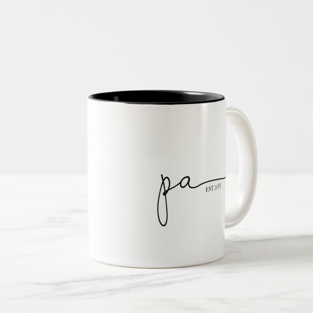 Discover Pa Established | Grandpa Gift Two-Tone Coffee Mug