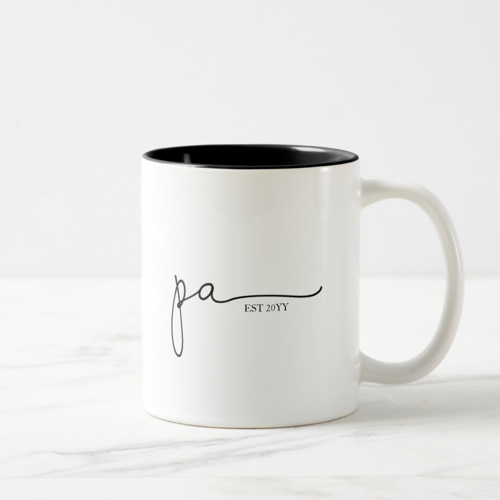 Disover Pa Established | Grandpa Gift Two-Tone Coffee Mug