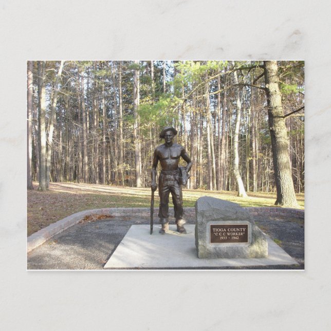 Pa Grand Canyon CCC Statue.JPG Postcard (Front)