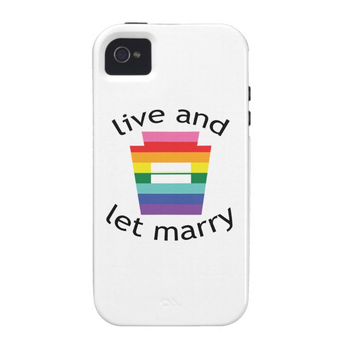 PA Keystone Equality Rainbow Live Marry blk font Vibe iPhone 4 Case