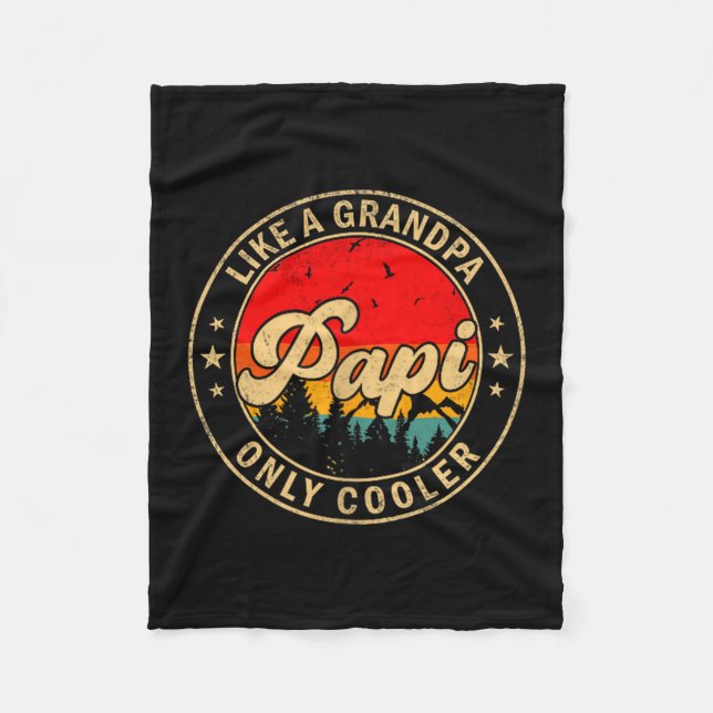 Pa Like A Grandpa Only Cooler Retro For Papa Grand Fleece Blanket (Front)