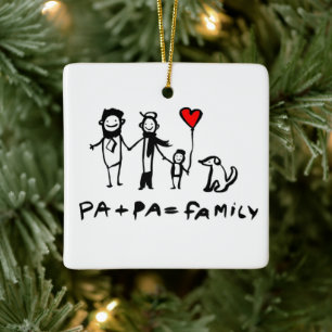 Pa + Pa = Family Ceramic Ornament