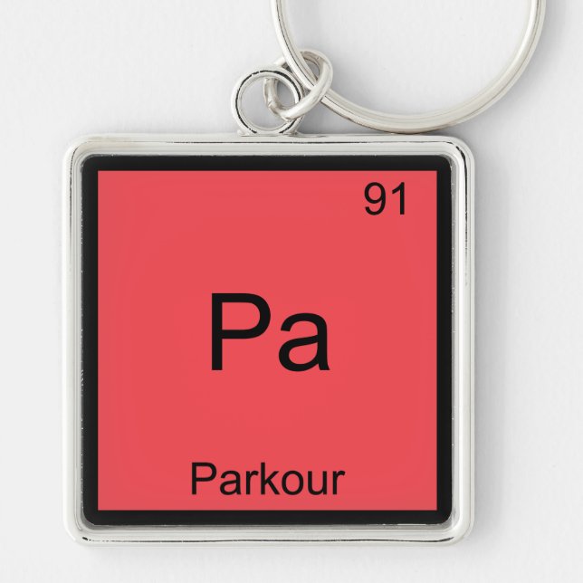 Pa - Parkour Funny Chemistry Element Symbol Tee Keychain (Front)