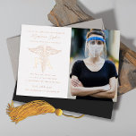 PA Physician Assistant Graduation Photo Rose Foil Invitation<br><div class="desc">Real gold foil! Editable initials, PA and caduceus medical symbol on custom color background. Works as both a graduation party invitation or a graduation announcement. Choose your foil color, gold, silver or rose gold. Future plans or more photos to the back.</div>