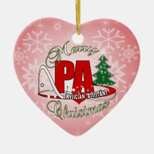 PA PHYSICIAN ASSISTANT MERRY CHRISTMAS CERAMIC ORNAMENT