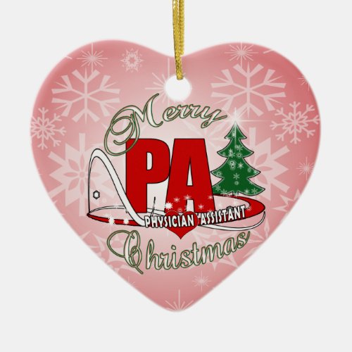 PA PHYSICIAN  ASSISTANT MERRY CHRISTMAS CERAMIC ORNAMENT