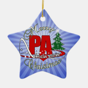 PA PHYSICIAN ASSISTANT MERRY CHRISTMAS CERAMIC ORNAMENT
