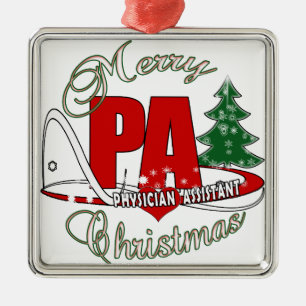 PA PHYSICIAN ASSISTANT MERRY CHRISTMAS METAL ORNAMENT