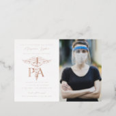 PA Physician's Assistant Graduation Photo Rose Foil Invitation (Standing Front)