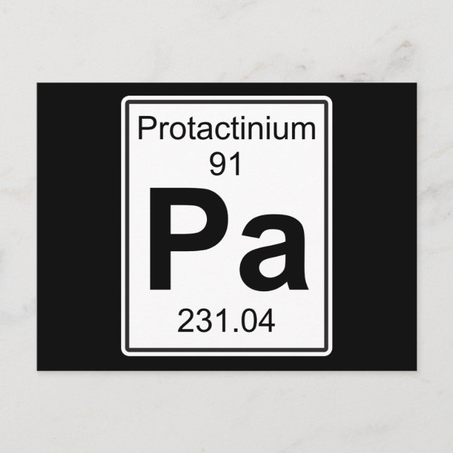 Pa - Protactinium Postcard (Front)