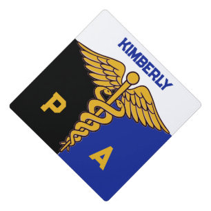 PA School Royal Blue/White/Black Graduation Cap