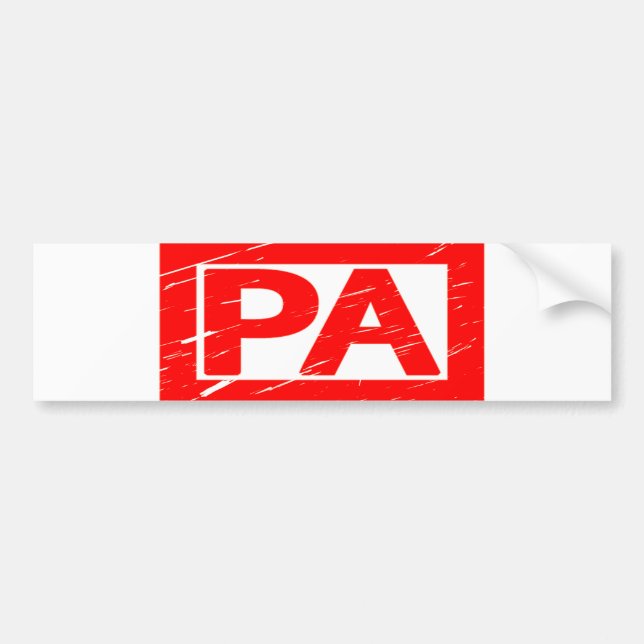 Pa Stamp Bumper Sticker (Front)