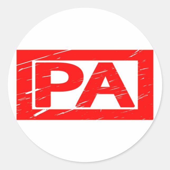 Pa Stamp Classic Round Sticker (Front)