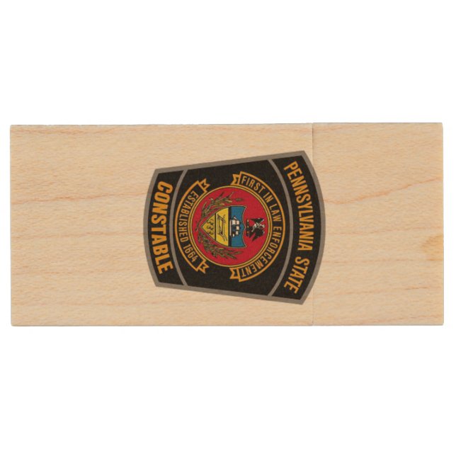 PA State Constable USB Wooden Flash Drive (Front)