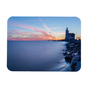 Paard van Marken lighthouse in a blue sunrise Magnet