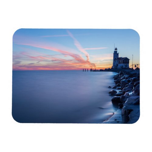 Paard van Marken lighthouse in a blue sunrise Magnet