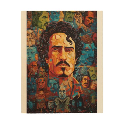 Pablo A Captivating Fusion of Colorful Portraiture Wood Wall Art