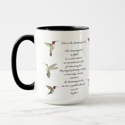 Pablo Neruda Hummingbird Poem Mug