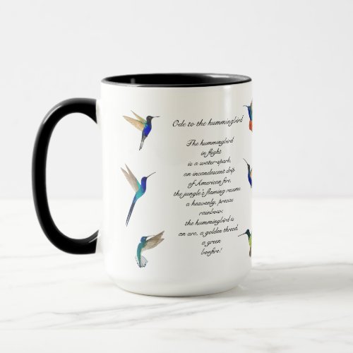 Pablo Neruda Hummingbird Poem Mug