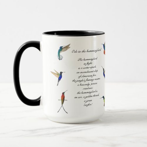 Pablo Neruda Hummingbird Poem Mug