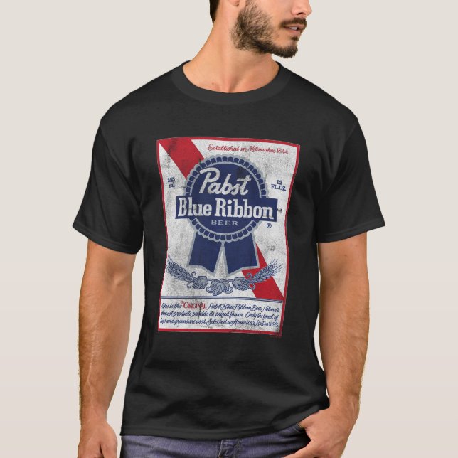 Pabst Blue Ribbon Can Label T-Shirt (Front)