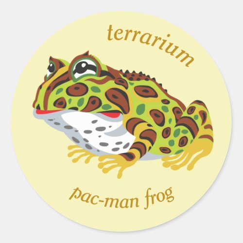 pac_man horned frog classic round sticker