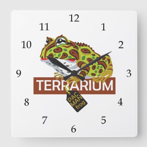 pac_man horned frog square wall clock