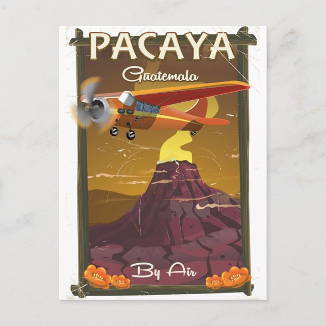 Pacaya Volcano Guatemala travel poster Postcard (Front)