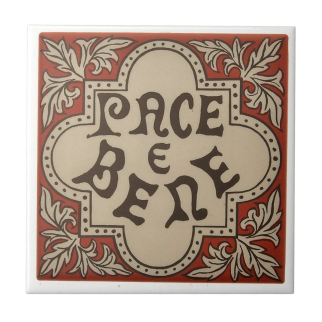 Pace e bene ceramic tile (Front)