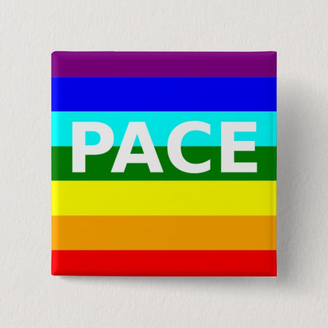 Pace(Peace) Flag Italian Pinback Button (Front)