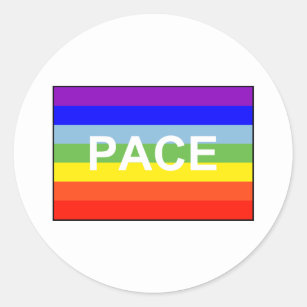 PACE Peace Flag Rainbow Classic Round Sticker