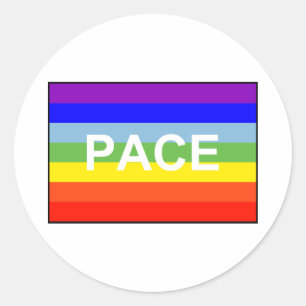 PACE Peace Flag Rainbow Classic Round Sticker