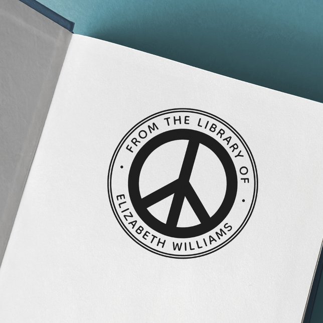 Pace symbol from the library of book custom name self-inking stamp (Creator Uploaded)