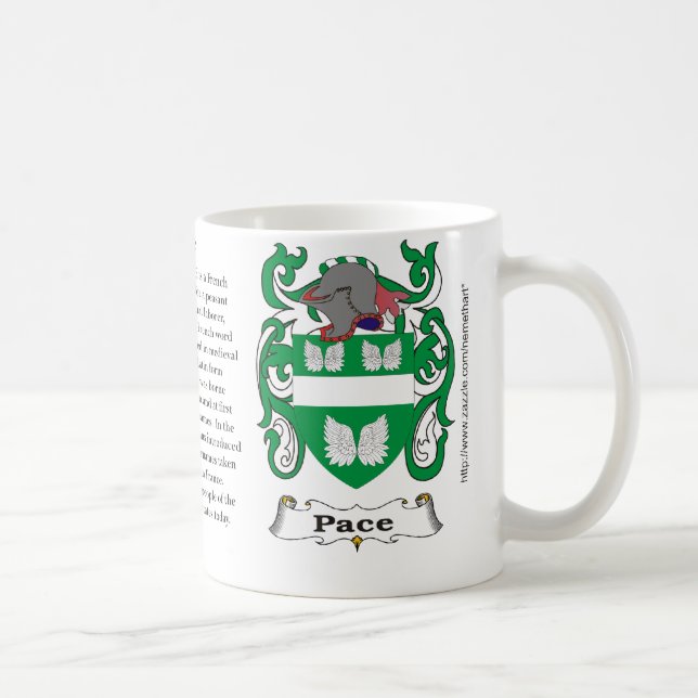 Pace, the origin, meaning and the crest coffee mug (Right)