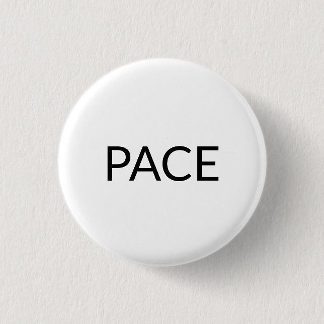 Pace white black Italian peace simple minimalist Button (Front)