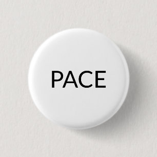 Pace white black Italian peace simple minimalist Button