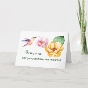 Pacemaker Thinking of You Flowers and Hummingbird Card