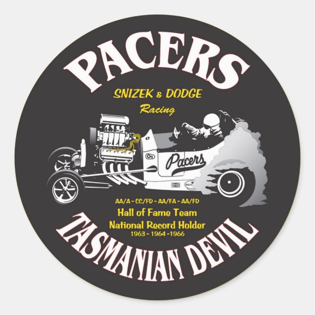 Pacers Auto Decal Classic Round Sticker (Front)