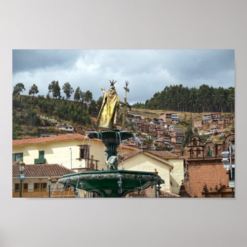 Pachacuti Statue in Cusco Peru Poster