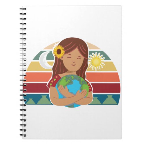 Pachamama Earth Mother Incan God Sunflower Notebook