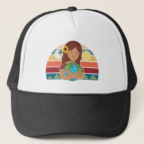 Pachamama Earth Mother Incan God Sunflower Trucker Hat